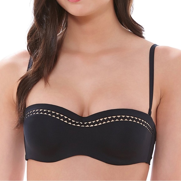 Huit8 2pc swimsuit underwire cup swimsuit black NWT - Picture 3 of 7